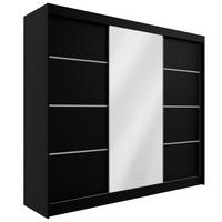 KLEIDERSCHRANK PAOKI - 250 cm - Schwarz - Schwarz, Holzwerkstoff (250/215/61cm) - ALTDECOR