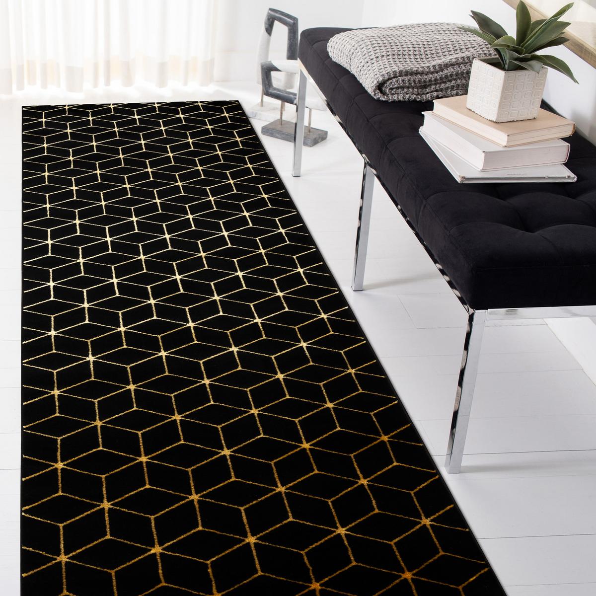 TEPPICH Gloss 70/200 cm - Schwarz, Textil (70/200cm) - rugsX