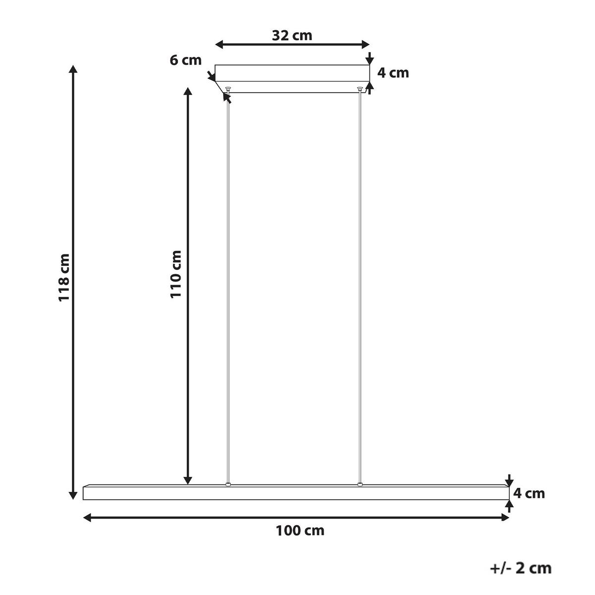 LED-HÄNGELEUCHTE Gold Arenas - Goldfarben, Metall (6/100/118cm) - Beliani