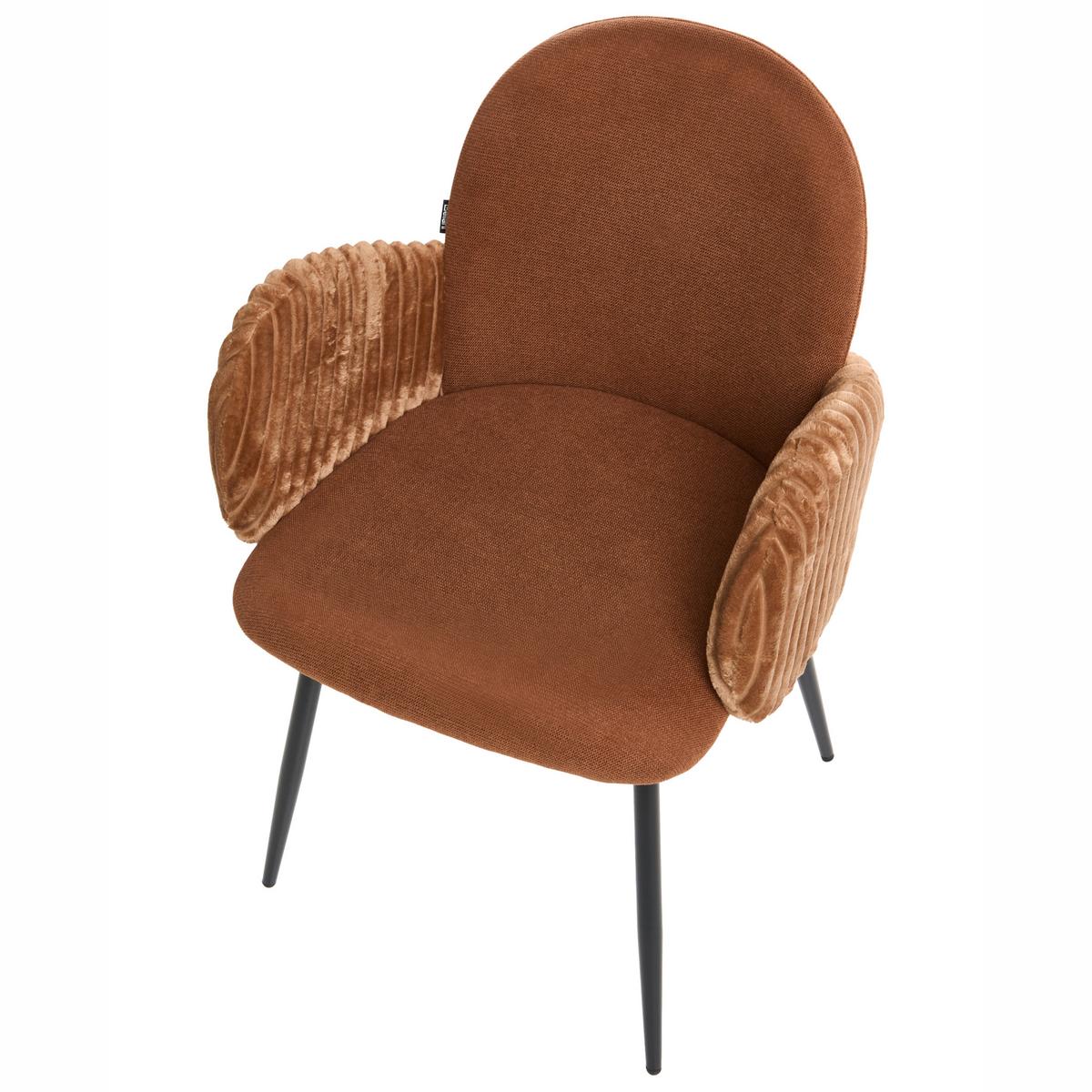 ESSZIMMERSTUHL 2er-Set Stoff Braun Amity - Braun, Textil (50/84/56cm) - Beliani