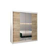 SCHWEBETÜRENSCHRANK 200/180/62 2-türig - Silberfarben/Weiß, Holz/Kunststoff (180/200/62cm) - Abiks Möbel