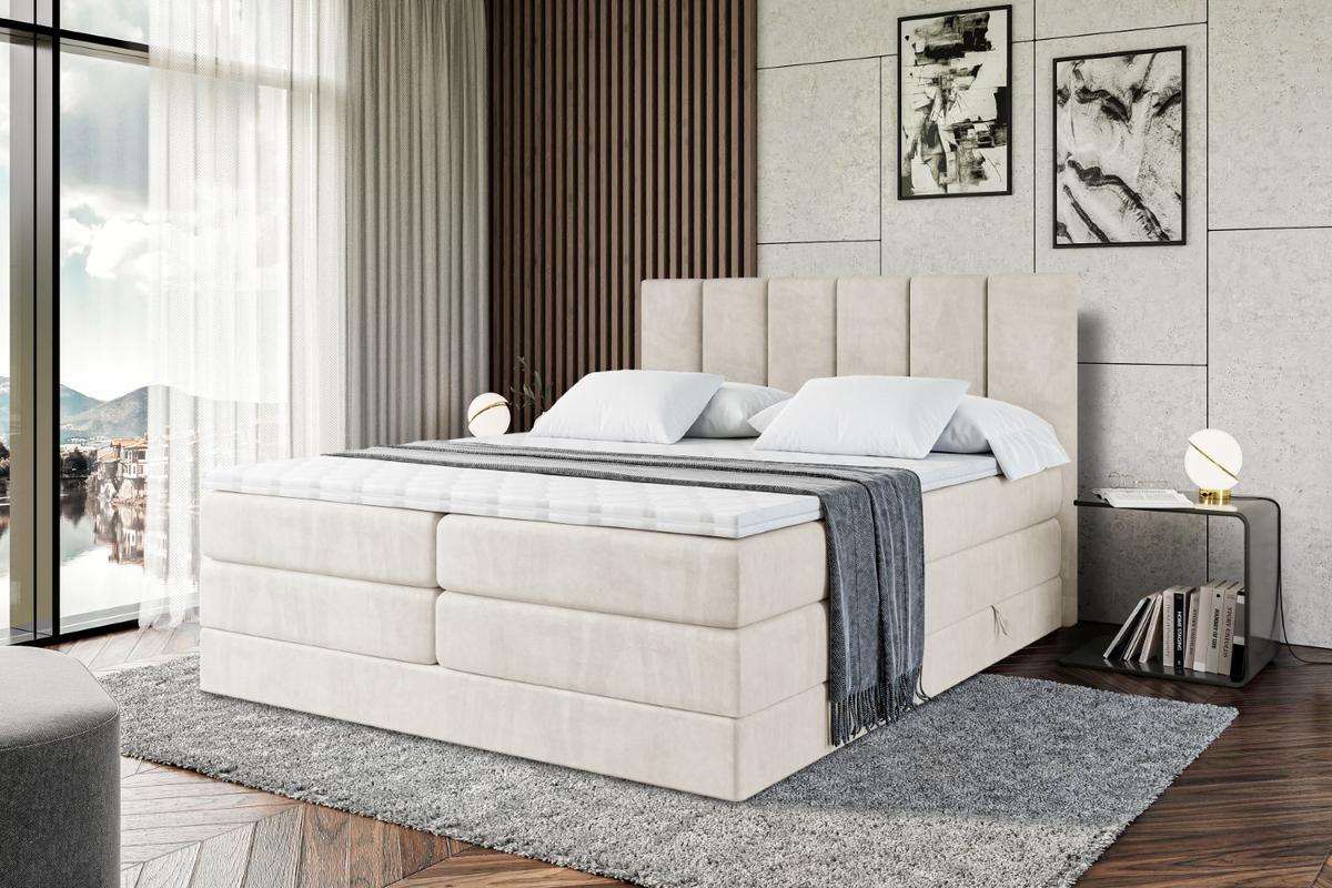BOXSPRINGBETT BOXI1 KING - 140x200 - H3/H4 - Creme - Creme, Holzwerkstoff (140/200cm) - ALTDECOR