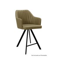 THEKENSTUHL drehbar (8er-Set) Diannne 58x98x60 Schwarz/Olivgrün - Schwarz/Olivgrün, Kunststoff (60/98/58cm) - 58aufmkessel