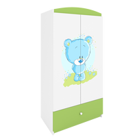 KINDERKLEIDERSCHRANK Blaubär - Grün, Holzwerkstoff (90/175/52cm) - RAUMHIRSCH FURNITURE