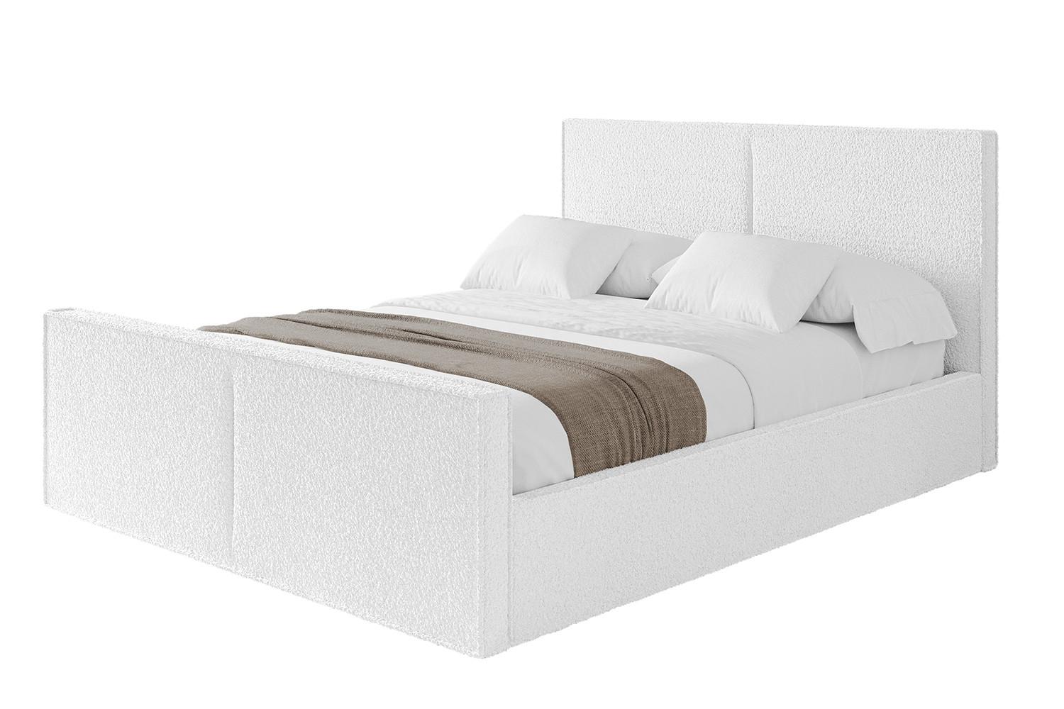 POLSTERBETT mit Bettkasten, Fußteil und Lattenrost, Boxbett ohne Matratze - EMMI-Z 180x200 Weiß - Weiß, Holzwerkstoff/Textil (180/200cm) - ALTDECOR