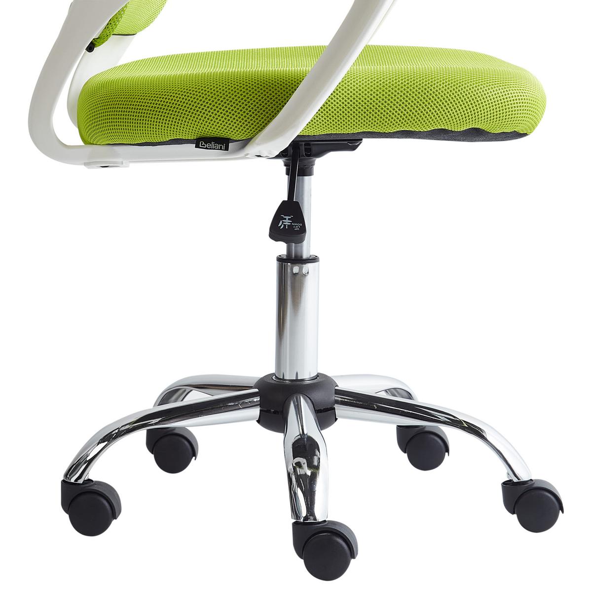 BÜROSTUHL Limettengrün Solid - Limette/Silberfarben, Textil (60/88/60cm) - Beliani