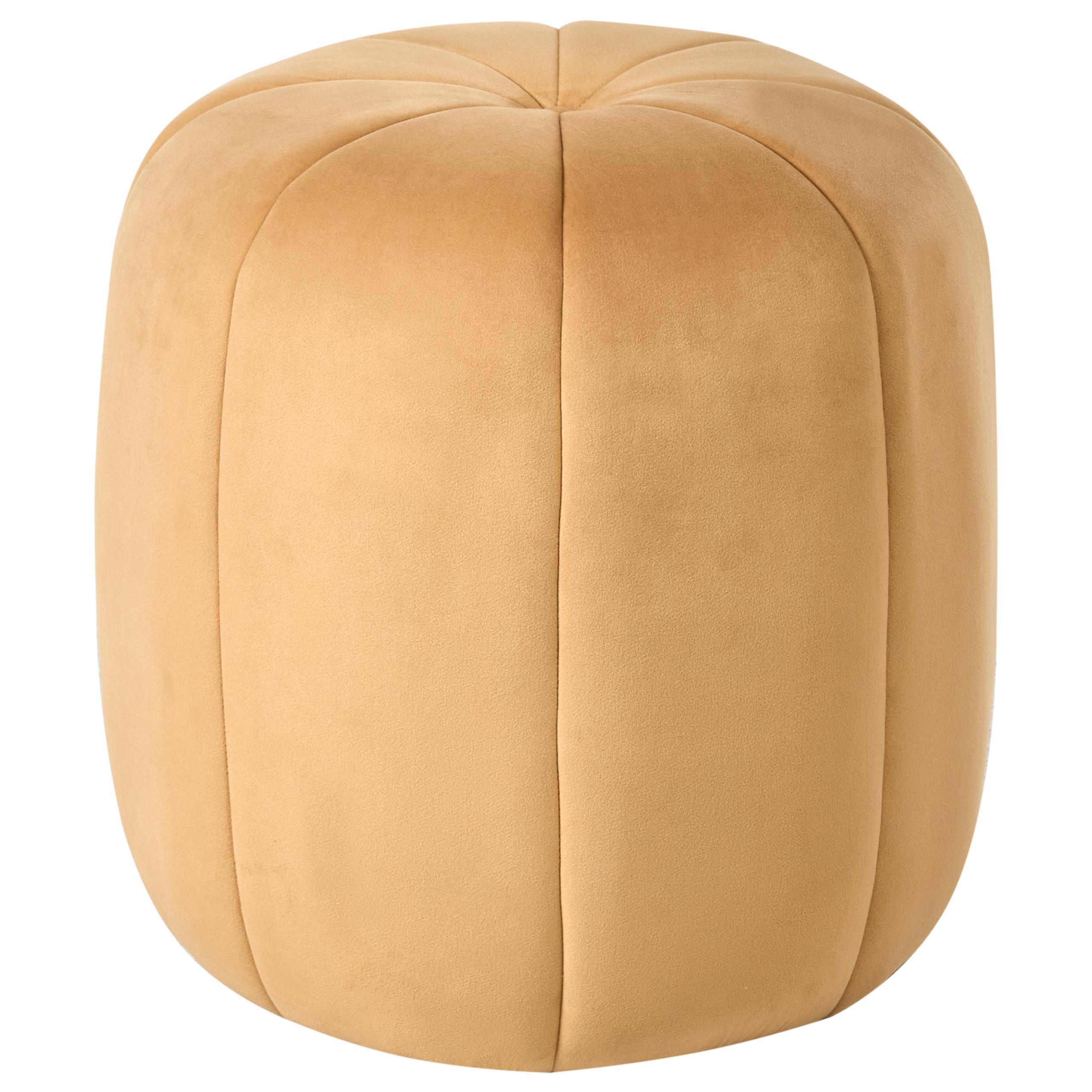POUF Samtstoff Senfgelb Selby - Gelb, Textil (40/46/40cm) - Beliani