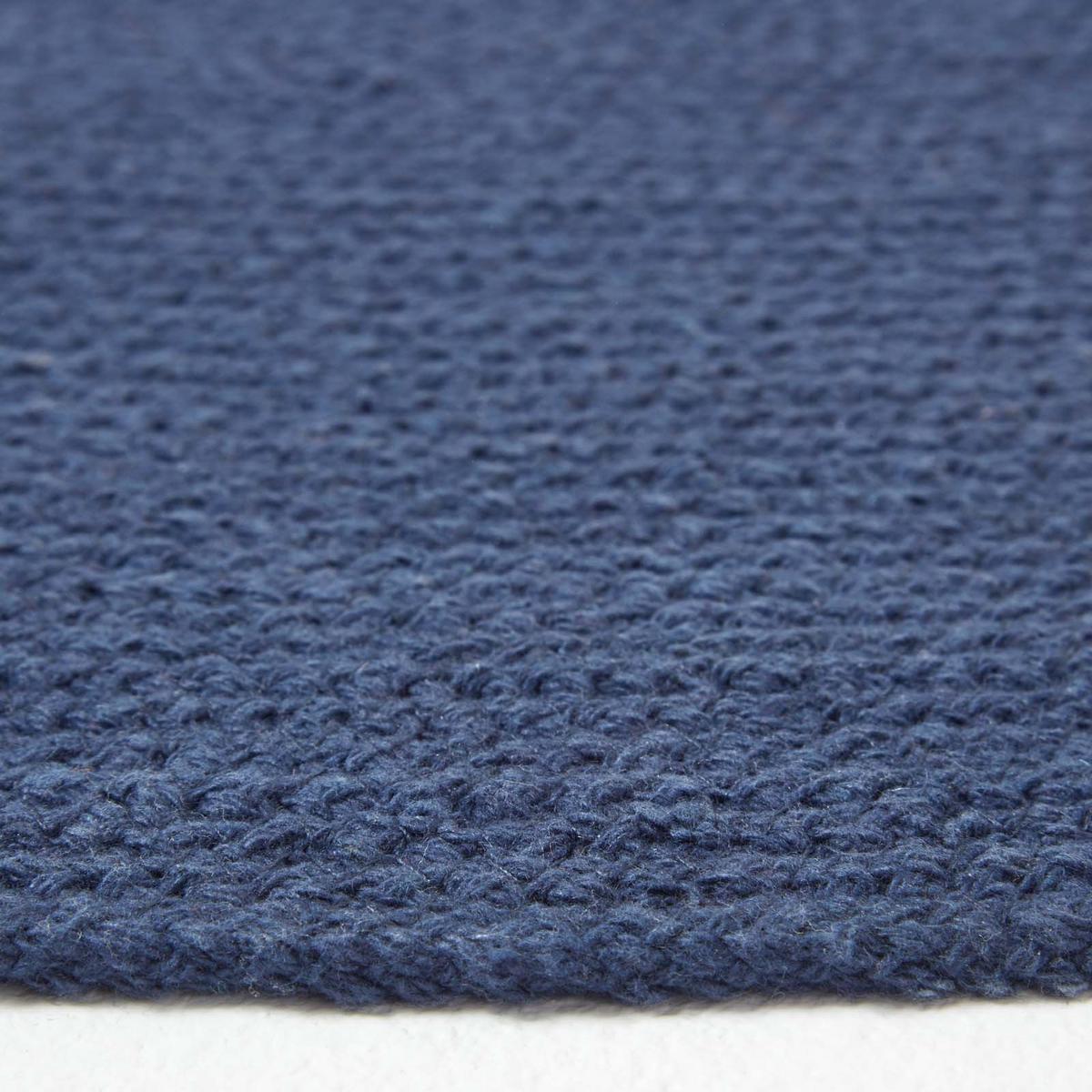 TEPPICHLÄUFER geflochten oval 66/200 cm - Dunkelblau, Textil (66/200cm) - Homescapes