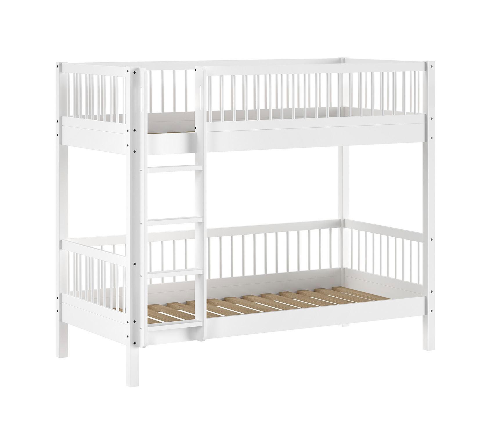 ETAGENBETT 90x200 Keeley Buche Weiß Holz Umbaubar Komfort Stabil - Weiß, Holz (90/200cm) - 58aufmkessel