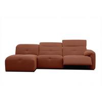 ECKSOFA TRENTO 4-Sitzer mit 1 Relaxfunktion, dunkelorange - Dunkelorange/Schwarz, Holzwerkstoff/Kunststoff (165/262cm) - Wozimo