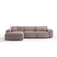 ECKSOFA RANI Pink Cord - Schwarz/Rosa, Kunststoff/Textil (299/189cm) - KAWOLA
