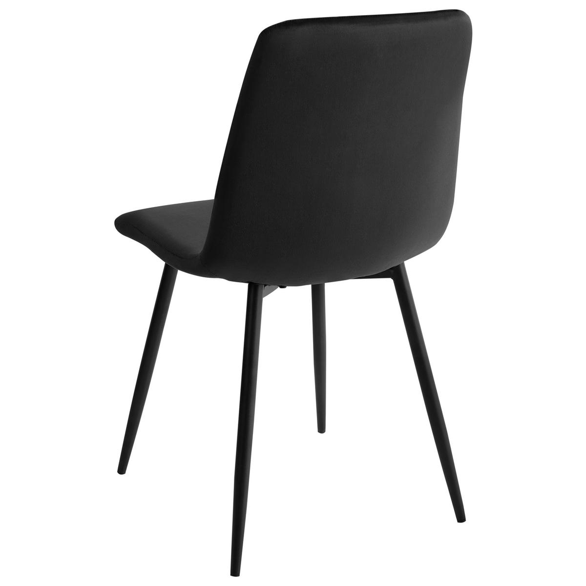 ESSZIMMERSTUHL 4er-Set Samtstoff Schwarz Havre - Schwarz, Textil (45/88/62cm) - Beliani