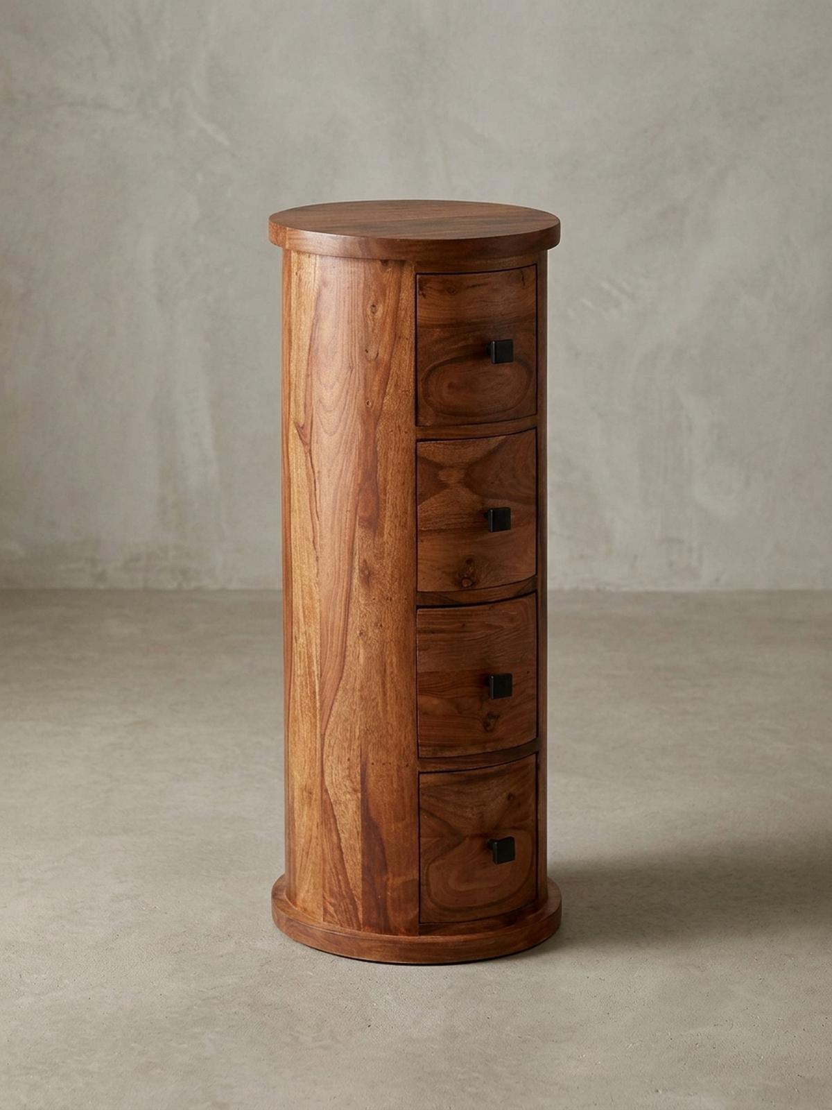 KOMMODE – Massivholz, rustikal, 4 Schubladen, viel Stauraum - Braun, Holz/Metall (35/85/35cm) - KADIMA DESIGN