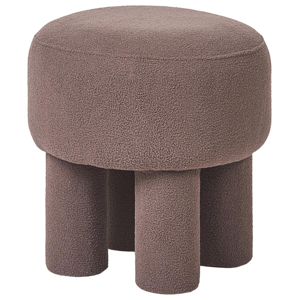 HOCKER Bouclé Braun Canby - Braun, Textil (43/38/43cm) - Beliani