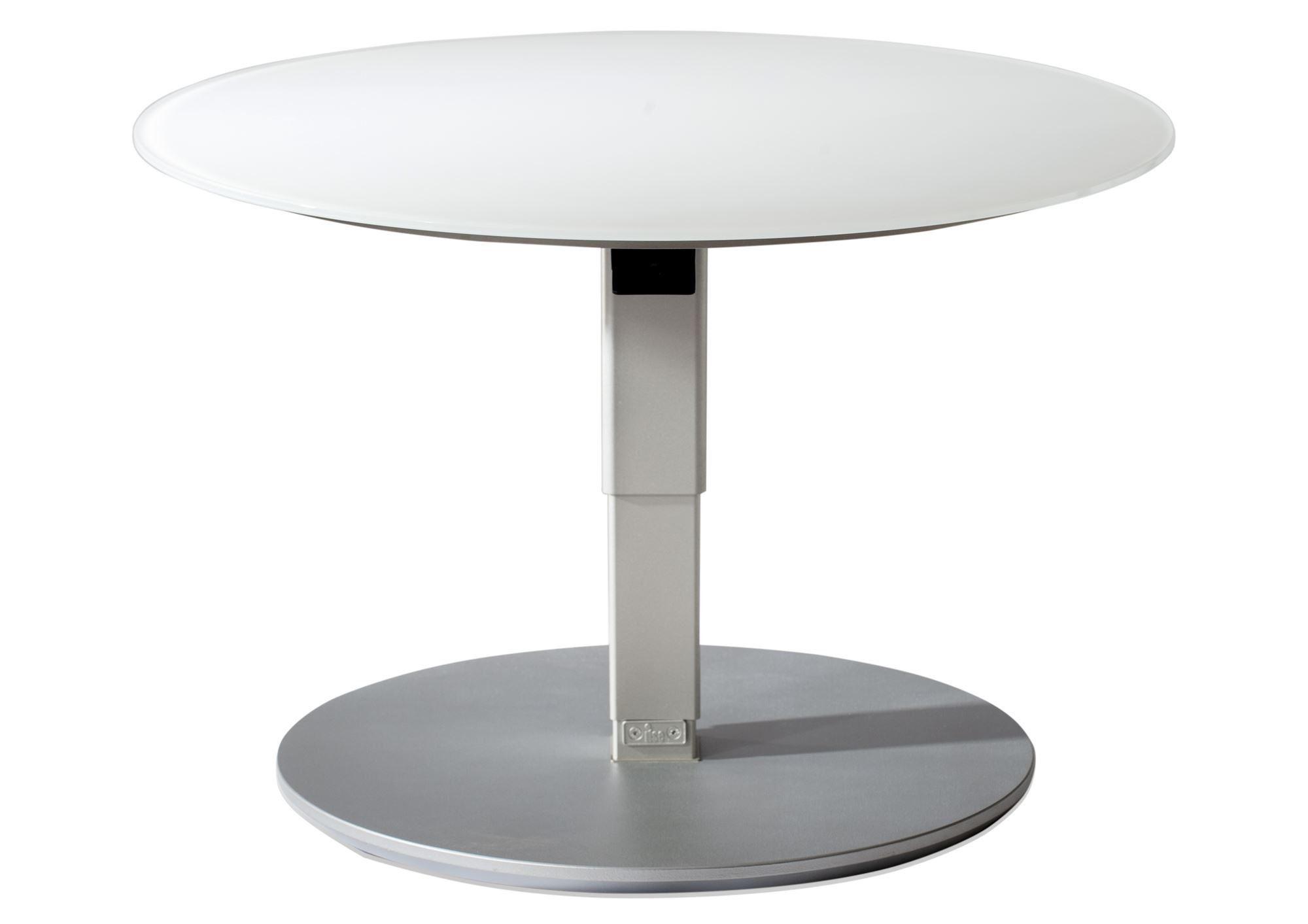FUNKTIONSTISCH höhenverstellbar Cali 80 x 80 x 39-76 Couchtisch Weiß/Perlsilber - Weiß, Holz (80/80/39cm) - 58aufmkessel