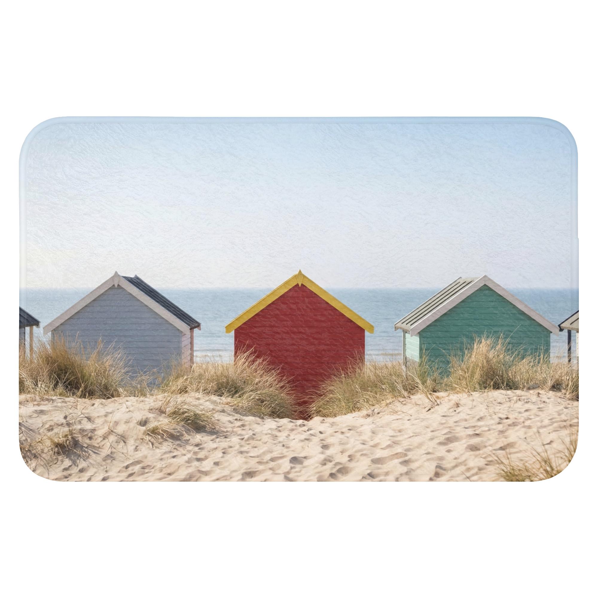 BADEMATTE Strand - Ferienhäuser - Farbenfroh - Dünen Rutschfest 60x40 cm - Multicolor, Textil (60/40cm) - OnlyWow