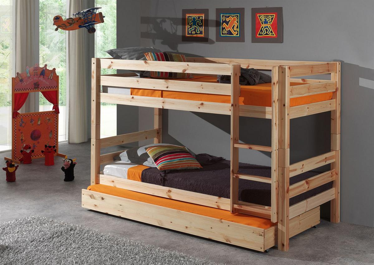 ETAGENBETT Karolina 210x140x105 aus Massivholz in natur - Kieferfarben, Holz (90/200cm) - 58aufmkessel