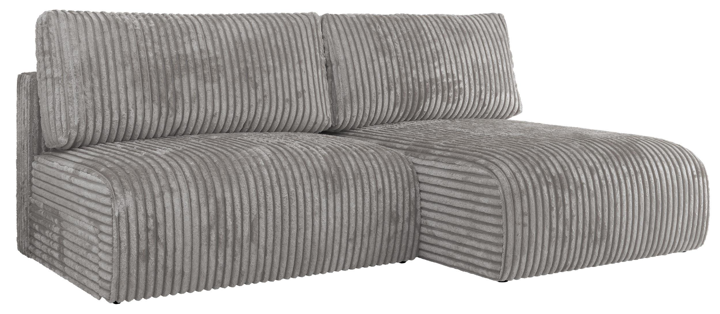 ECKSCHLAFSOFA VIVO L Grau Cord - rechts - Schwarz/Grau, Kunststoff/Textil (150/223cm) - MKS