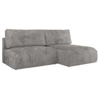 ECKSCHLAFSOFA VIVO L Grau Cord - rechts - Schwarz/Grau, Kunststoff/Textil (150/223cm) - MKS