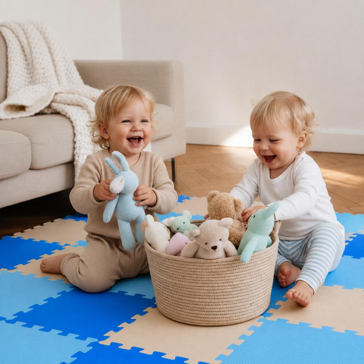 SPIELMATTE ab Null 270/90 cm Puzzlematte Hellblau - Multicolor, Kunststoff (30/30cm) - Littletom