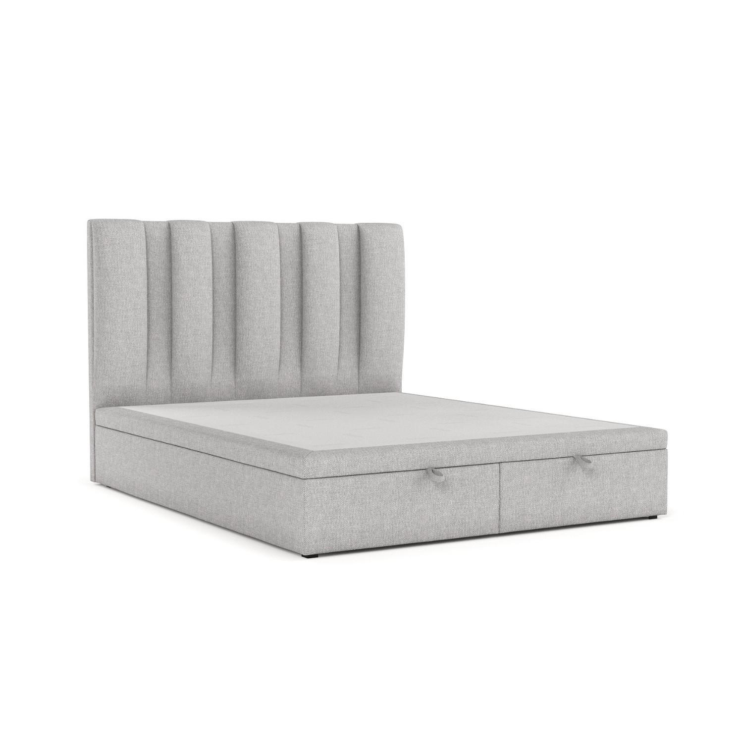 POLSTERBETT Orta mit Stauraum 180/200 cm Grau im Megan Stoff - Schwarz/Grau, Holz/Holzwerkstoff (180/200cm) - AltaBeds