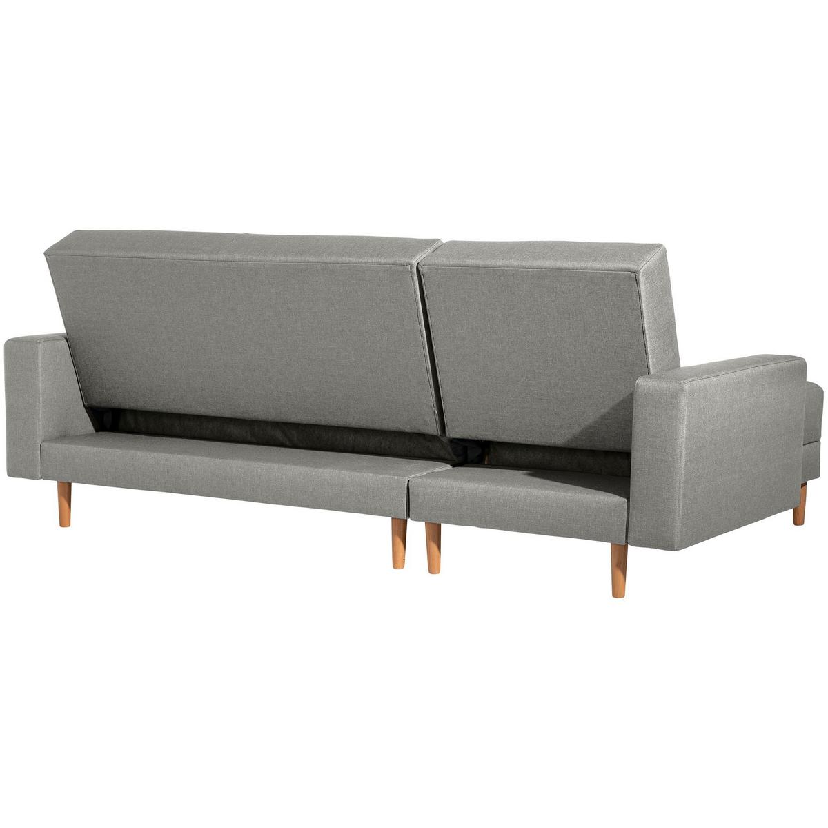 FUNKTIONSSOFA mit Hocker Kattie Flachgewebe hellgrau - Hellgrau, Kunststoff (144/230cm) - 58aufmkessel