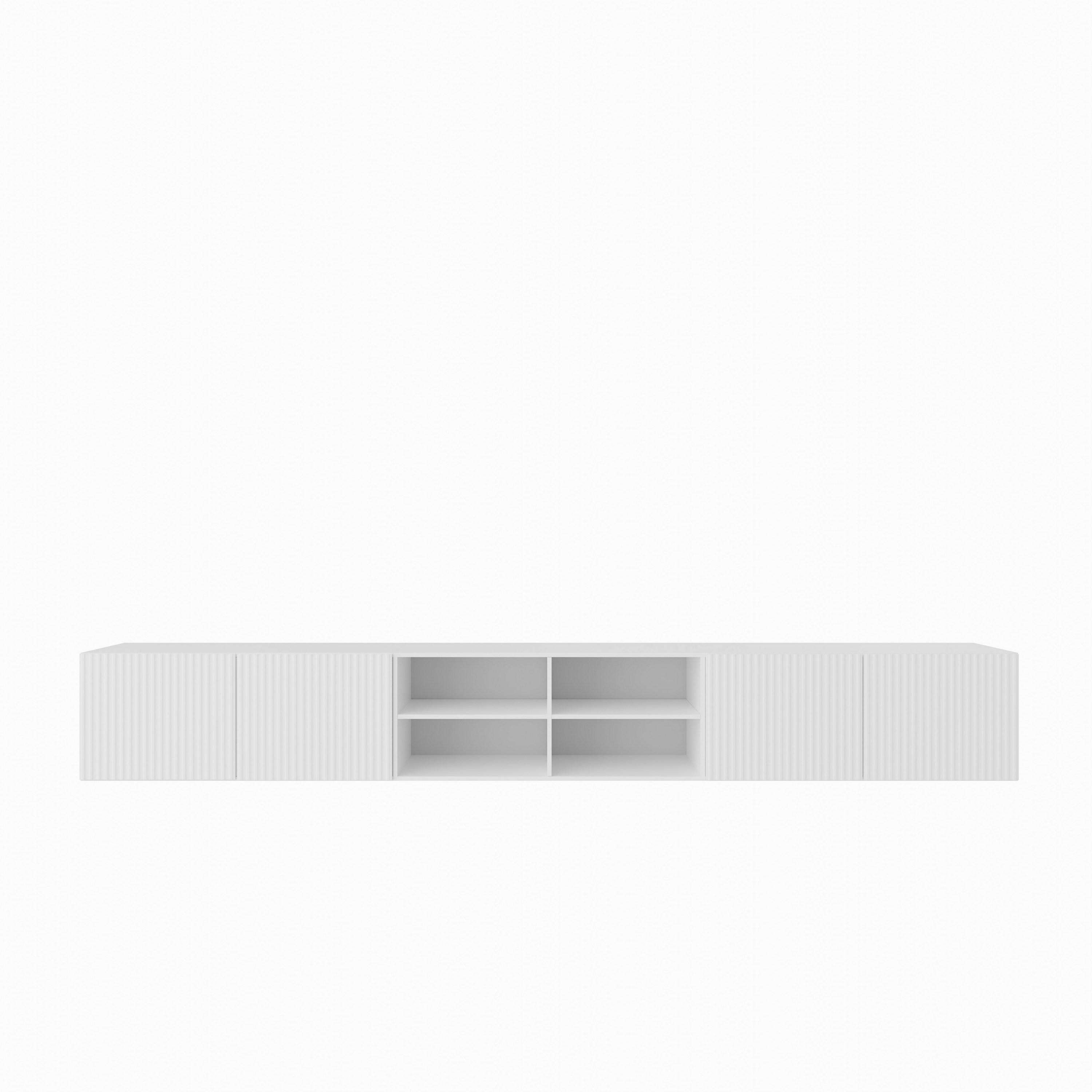 LOWBOARD VAREN 300/41/40 cm, Hängender TV-Schrank Weiß - Weiß, Holzwerkstoff (300/41/40cm) - MASSENO