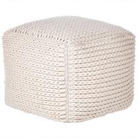 POUF Baumwolle Hellbeige Daman - Beige, Kunststoff (50/35/50cm) - Beliani