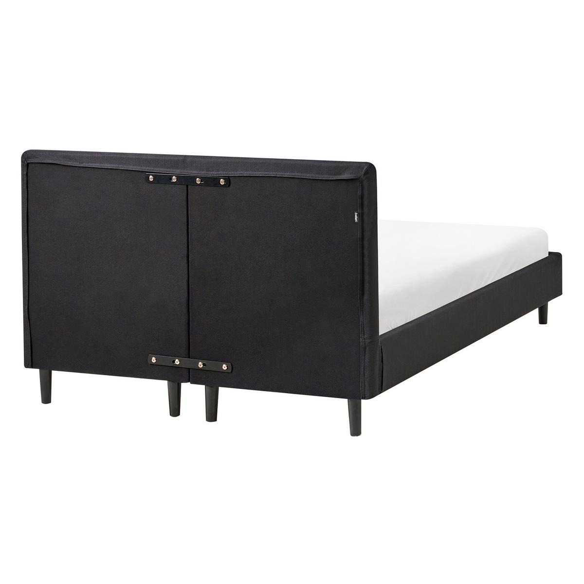 BETT mit Lattenrost 120/200 cm Stoff Schwarz Fitou - Schwarz, Textil (120/200cm) - Beliani