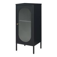VITRINENSCHRANK Karlskrona - Schwarz, Glas/Metall (42.5/101.5/40cm) - [en.casa]