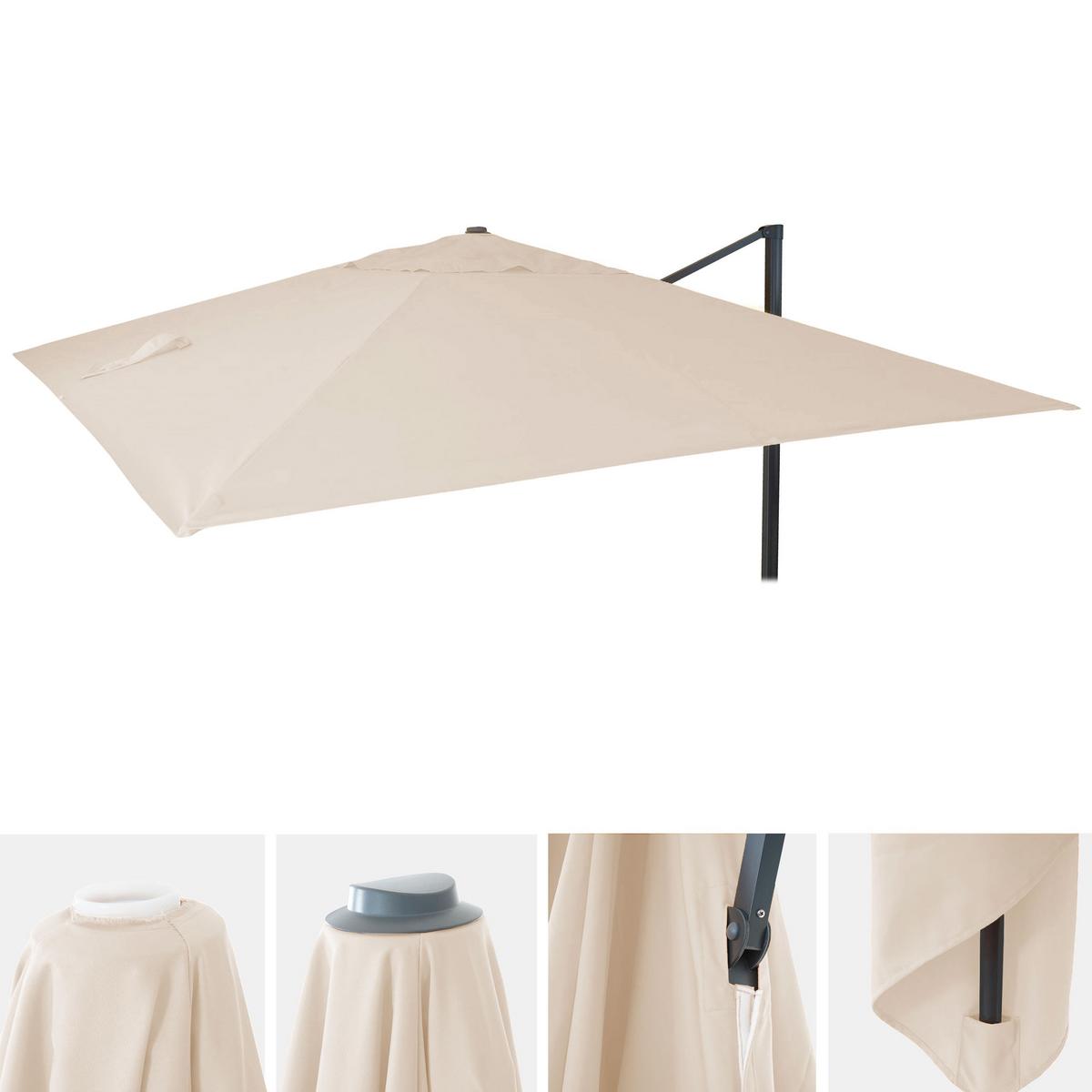 ERSATZ-BEZUG FÜR SCHIRM Cremeweiß - Weiß, Textil (295/395cm) - MCW