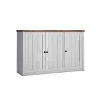 SIDEBOARD Léandre Weiß und Holz - Weiß, Holzwerkstoff (130.2/87.3/43.3cm) - Petits-meubles
