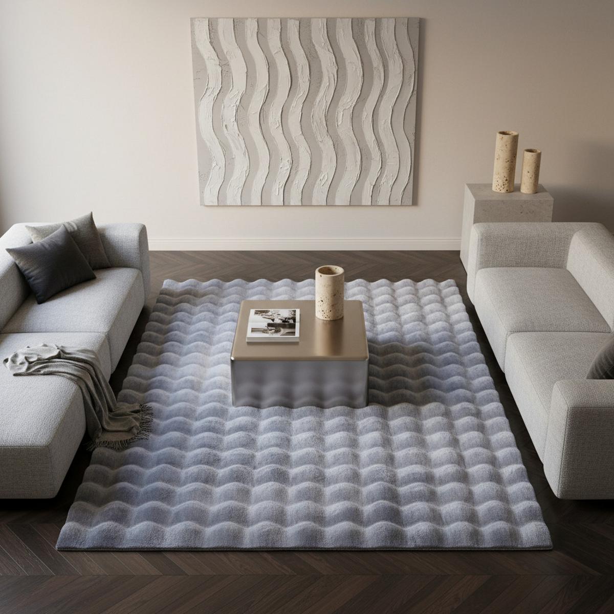 HOCHFLORTEPPICH Waschbar NAUDERS, einfarbig, Silber, 140 x 200 cm - Silberfarben, Textil (200/140cm) - KADIMA DESIGN
