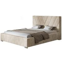 POLSTERBETT Palermo mit Kopfteil, 120x200 cm, Doppelbett mit Bettkasten und Lattenrost aus Holz, Velourstoff Sand - Gelb, Holz/Textil (120/200cm) - Alpi-Möbel