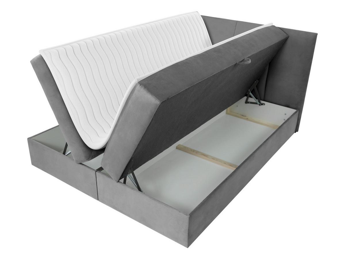 BOXBETT Rebos Boucle - H3 - Hellgrau, Holz/Textil (180/200cm) - MIRJAN24
