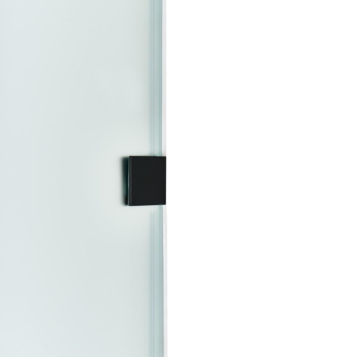 DUSCHWAND 90/195 cm Transparent Icalma - Transparent/Schwarz, Glas (90/195cm) - Beliani