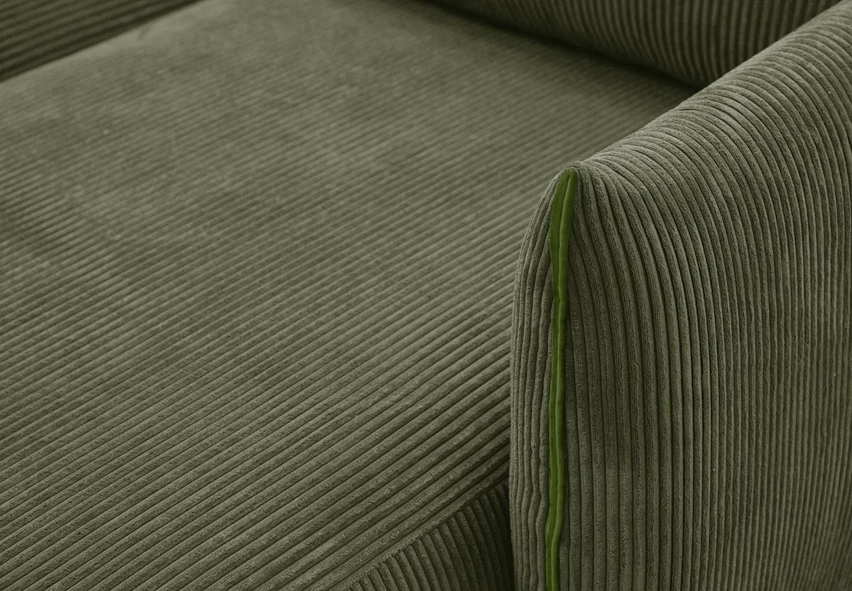 ECKSOFA TAUER 5-Sitzer, olivgrün - Schwarz/Olivgrün, Holzwerkstoff/Kunststoff (294/173cm) - Wozimo