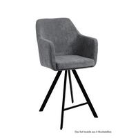 THEKENSTUHL drehbar (6er-Set) Diamond 57x104x60 Schwarz/Grau - Schwarz/Grau, Kunststoff (60/104/57cm) - 58aufmkessel