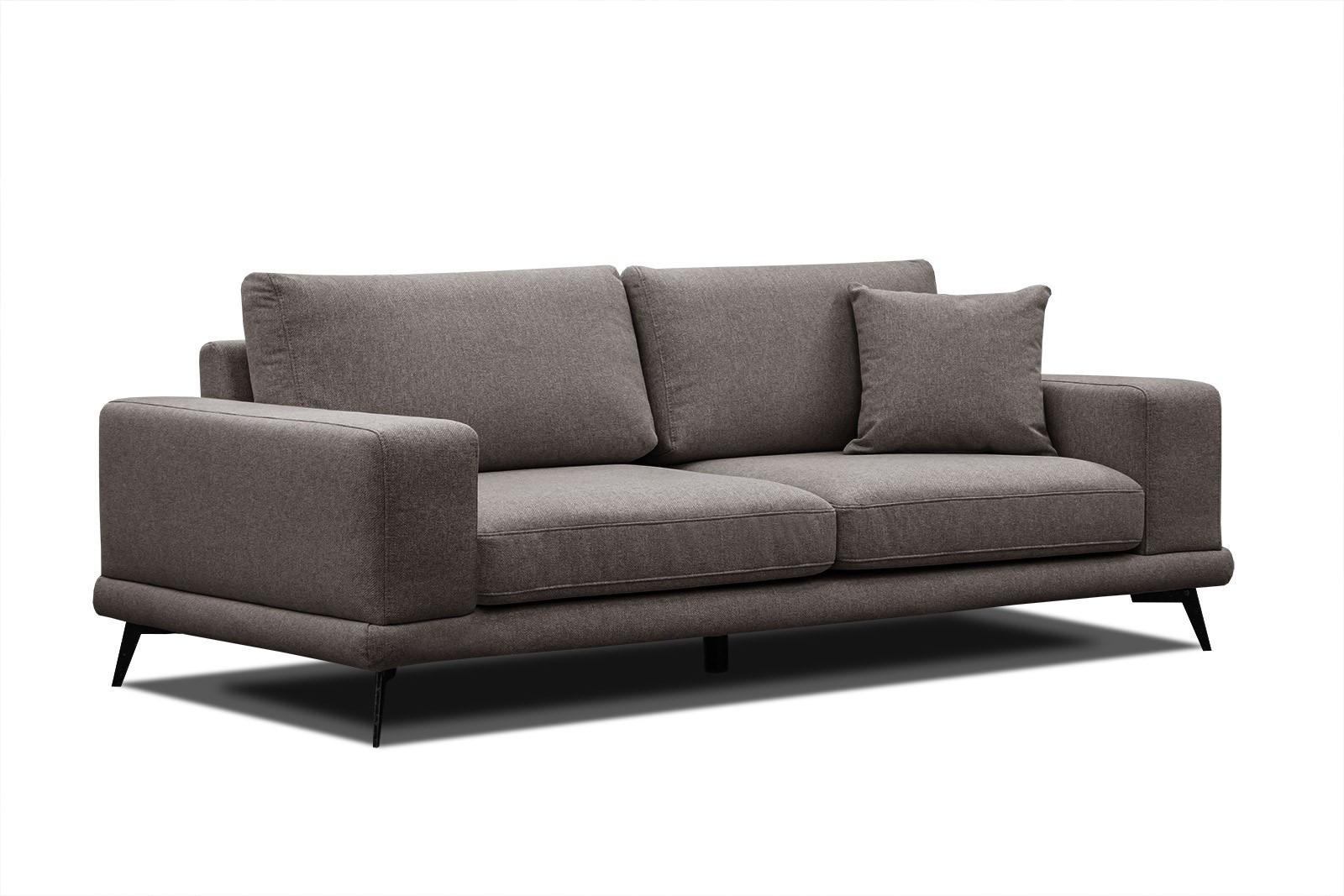 SOFA MEDIOLANE 3-Sitzer, braun - Braun, Holzwerkstoff/Textil (233/87/96cm) - Wozimo