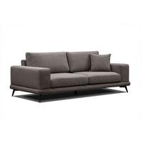 SOFA MEDIOLANE 3-Sitzer, braun - Braun, Holzwerkstoff/Textil (233/87/96cm) - Wozimo