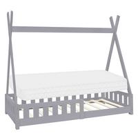 KINDERBETT Tipi mit Matratze 80x160 cm Hellgrau - Hellgrau, Holz (80/160cm) - ML-DESIGN