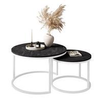 COUCHTISCH 2-in-1 CIRI dunkler Beton - Weiß, Holzwerkstoff (70/70/48cm) - Lookway