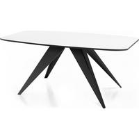 ESSTISCH Foster rechteckig ausziehbar, Weiß 160-198/80/76 cm - Schwarz/Weiß, Holzwerkstoff/Metall (80/200/76cm) - WFL GROUP