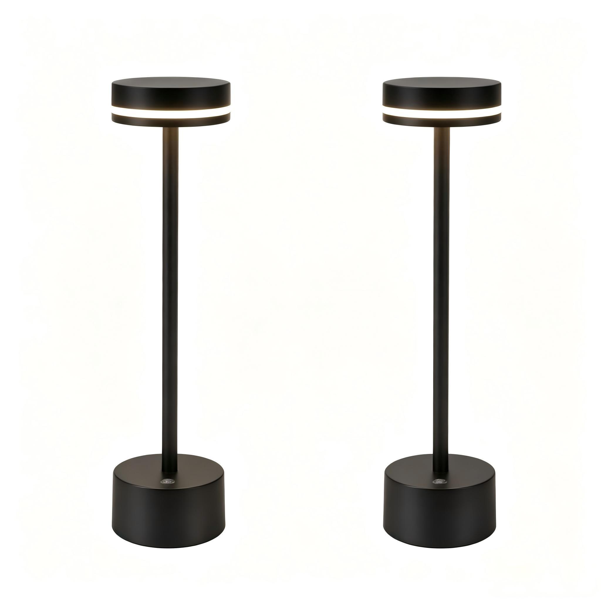 TISCHLEUCHTE Blinkhold 8/8/31.5 cm（2er-set） - Schwarz, Kunststoff/Metall (8/8/31.5cm) - ZMH