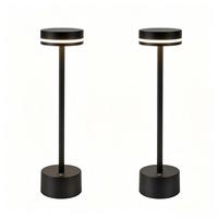 TISCHLEUCHTE Blinkhold 8/8/31.5 cm（2er-set） - Schwarz, Kunststoff/Metall (8/8/31.5cm) - ZMH