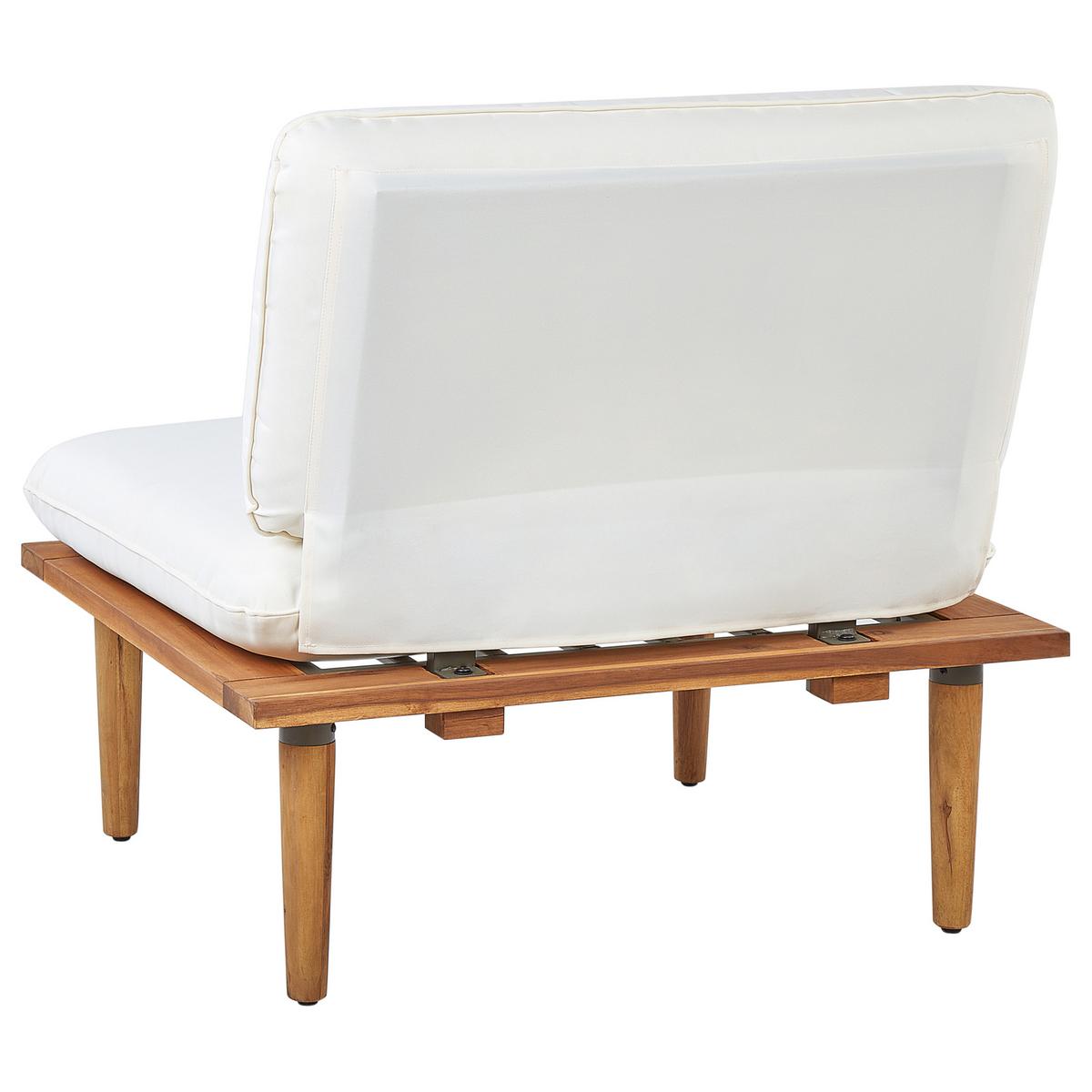 2-SITZER LOUNGE SET zertifiziertes Akazienholz cremeweiß Frascati - Creme, Holz - Beliani