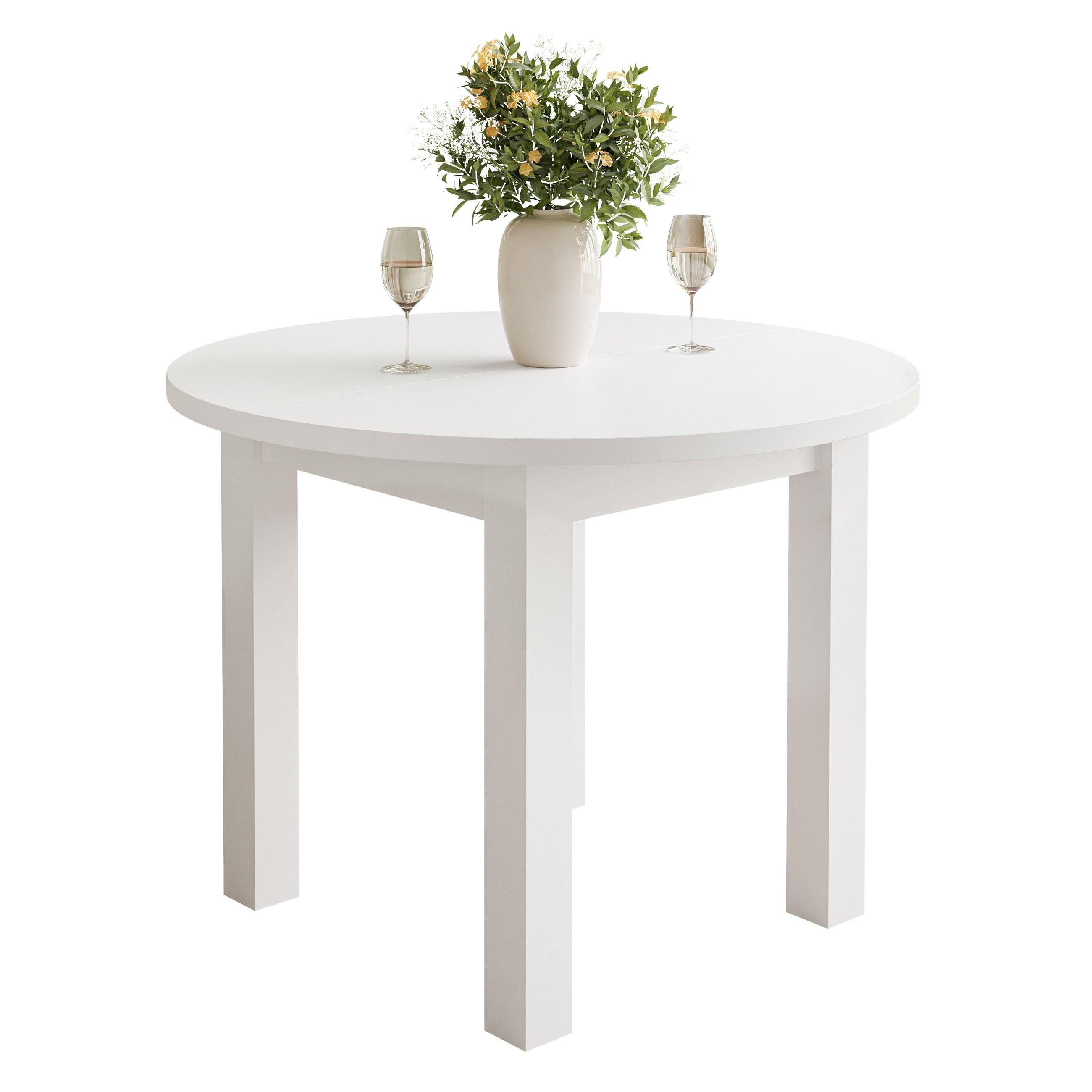 ESSTISCH OLEA rund Weiß - Weiß, Holzwerkstoff (100/140/77cm) - Lookway