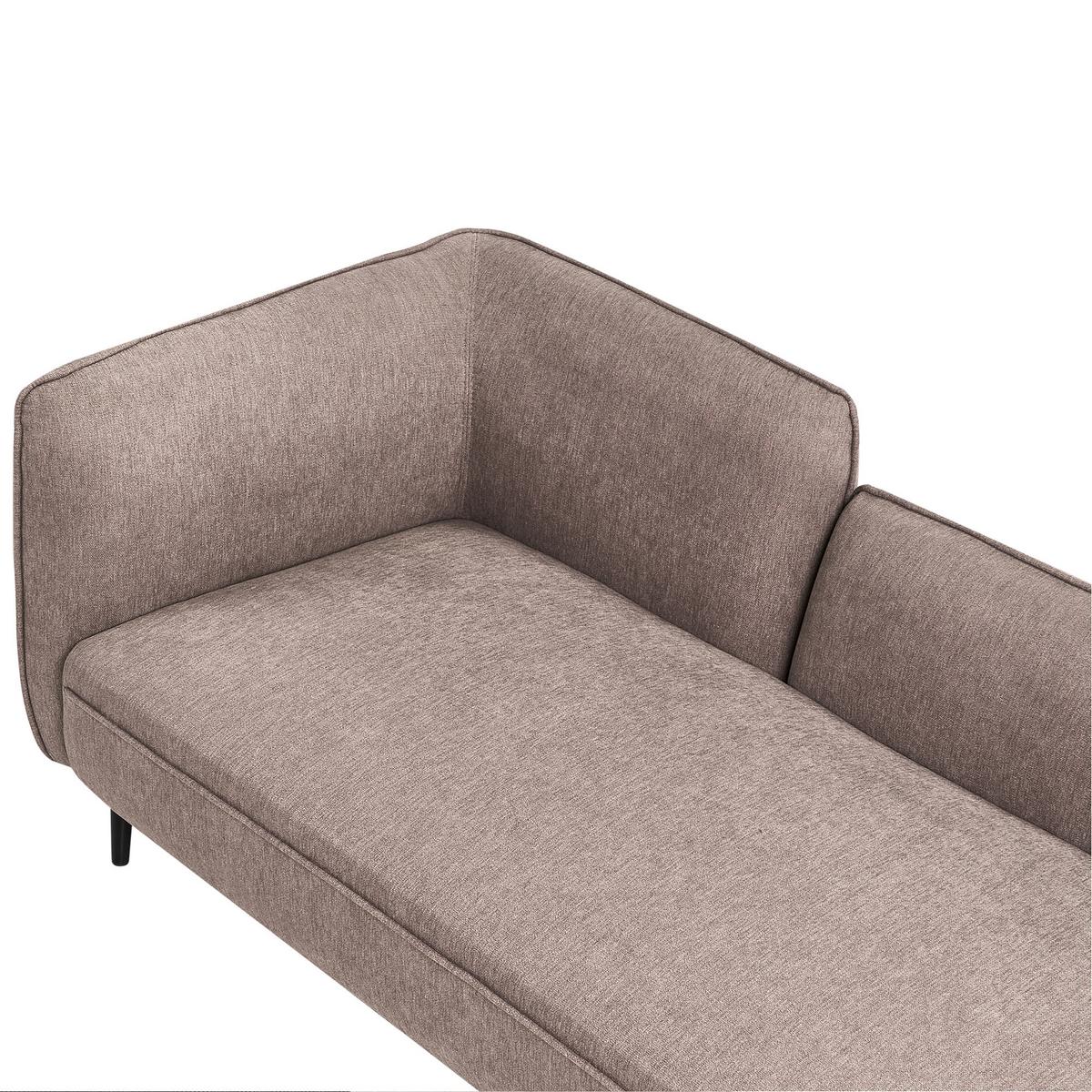 CHAISELONGUE-LINKSSEITIGE Stoff Hellbraun Chevannes - Hellbraun/Schwarz, Textil (138/74/77cm) - Beliani