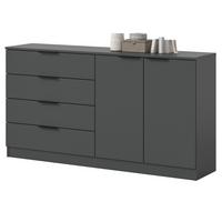 SIDEBOARD grau 148 x 80 cm, Kommode mit viel Stauraum - Schwarz/Grau, Holzwerkstoff/Kunststoff (148/80/35cm) - Inn.Furn