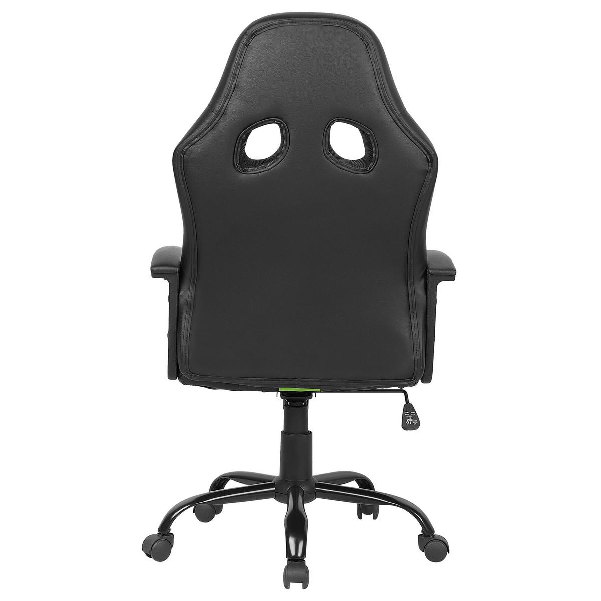 BÜROSTUHL Kunstleder Grün/Schwarz Success - Schwarz, Textil/Metall (60/117/60cm) - Beliani